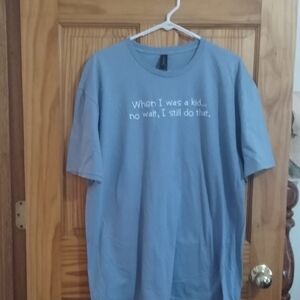 Gildan Light Blue Men's Tee with Humorous Text